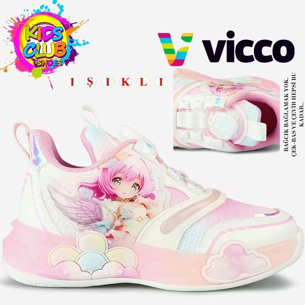 Vicco Yusi Akıllı Bağcıklı Işıklı Ortopedik Çocuk Spor Ayakkabı