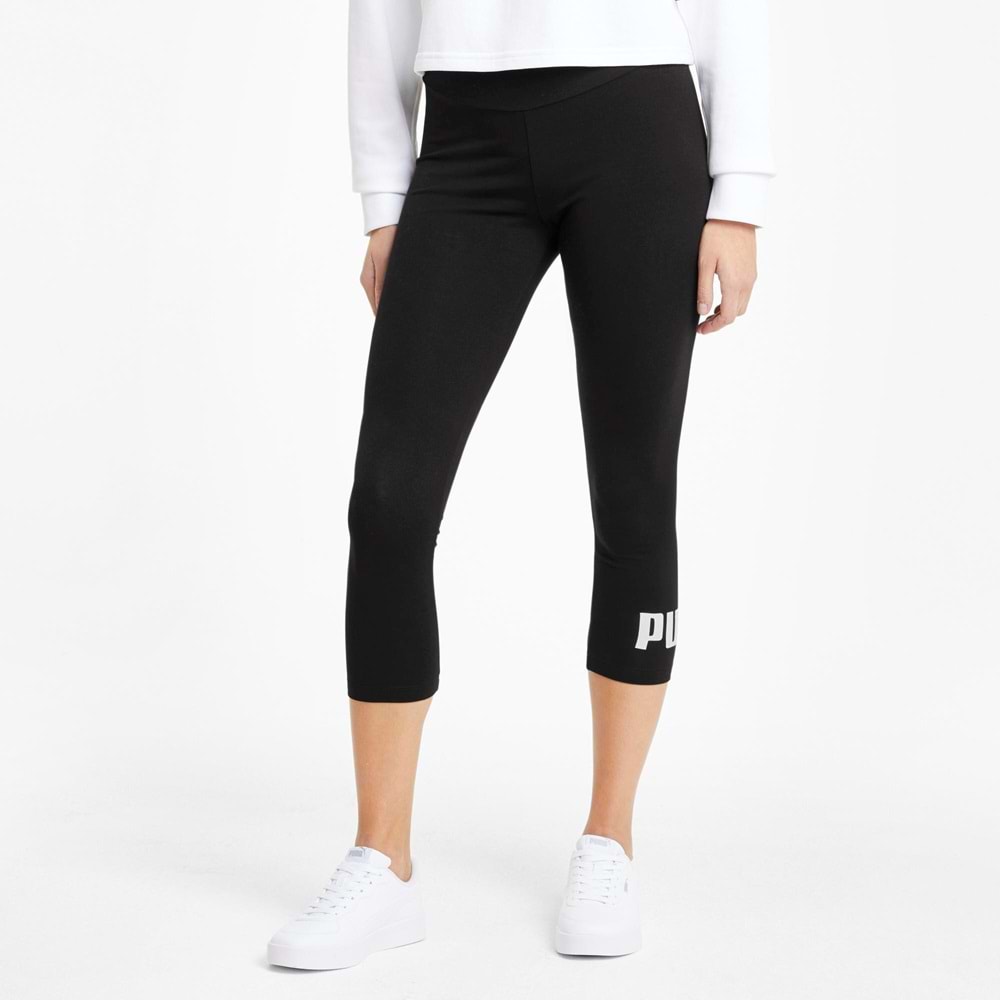 Puma 586828-01 Ess 3/4 Logo Leggings Kısa Günlük Kadın Tayt