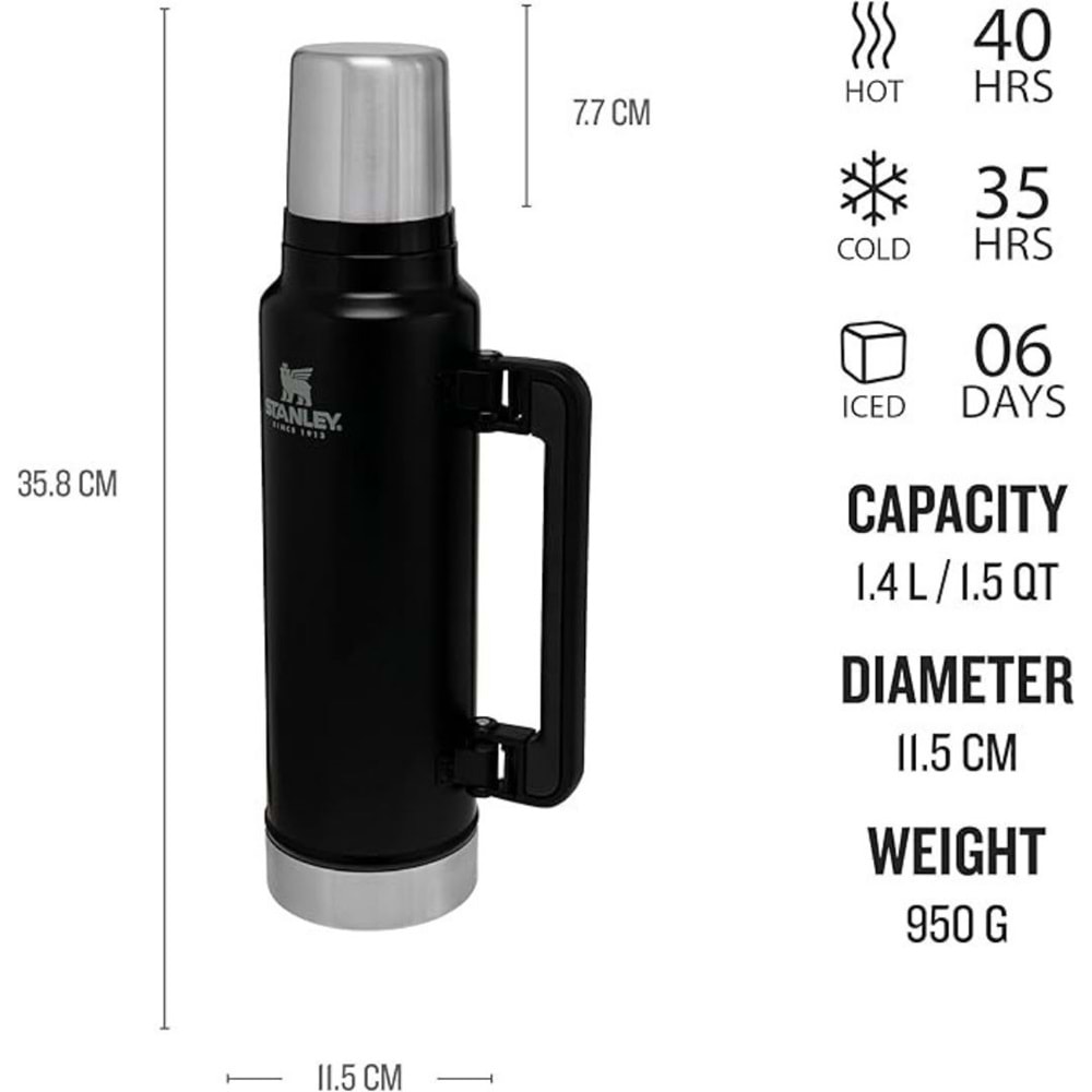 Stanley Legendary Classic Termos 1,4L Matte Black Matara