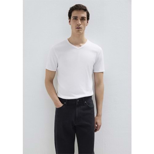 Mavi M063748-620 Ribana Detaylı Basic V Yaka Tişört Erkek Tişort