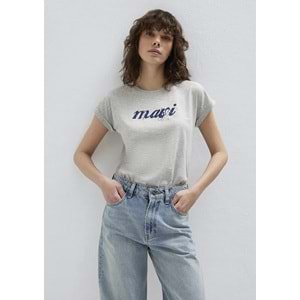 Mavi M166422-25702 Mavi Logo Baskılı T-Shirt Kadın Tişört