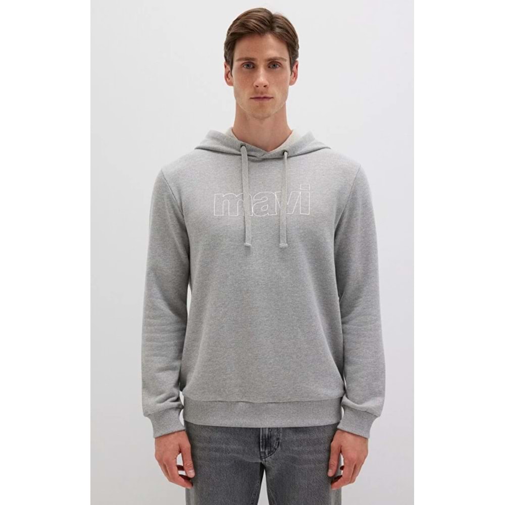 Mavi 065606-28387 Logo Baskılı Kapüşonlu Erkek Sweatshirt
