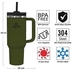 Igloo Stadler Thermo Mug 1.2 Litre Pipetlı Matara