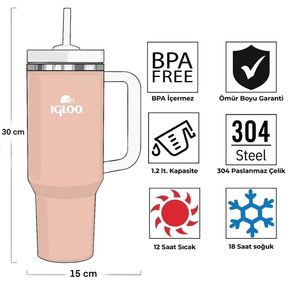 Igloo Stadler Thermo Mug 1.2 Litre Pipetlı Matara