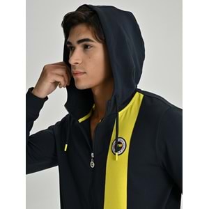 Fenerbahçe S.K. 25/26 Tribün Basic Hoodie Kapüşonlu Fermuarlı Eşofman Üstü Erkek Ceket