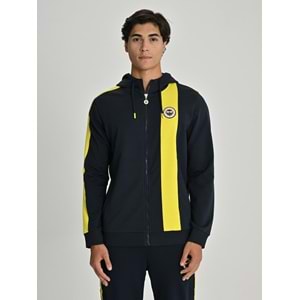 Fenerbahçe S.K. 25/26 Tribün Basic Hoodie Kapüşonlu Fermuarlı Eşofman Üstü Erkek Ceket