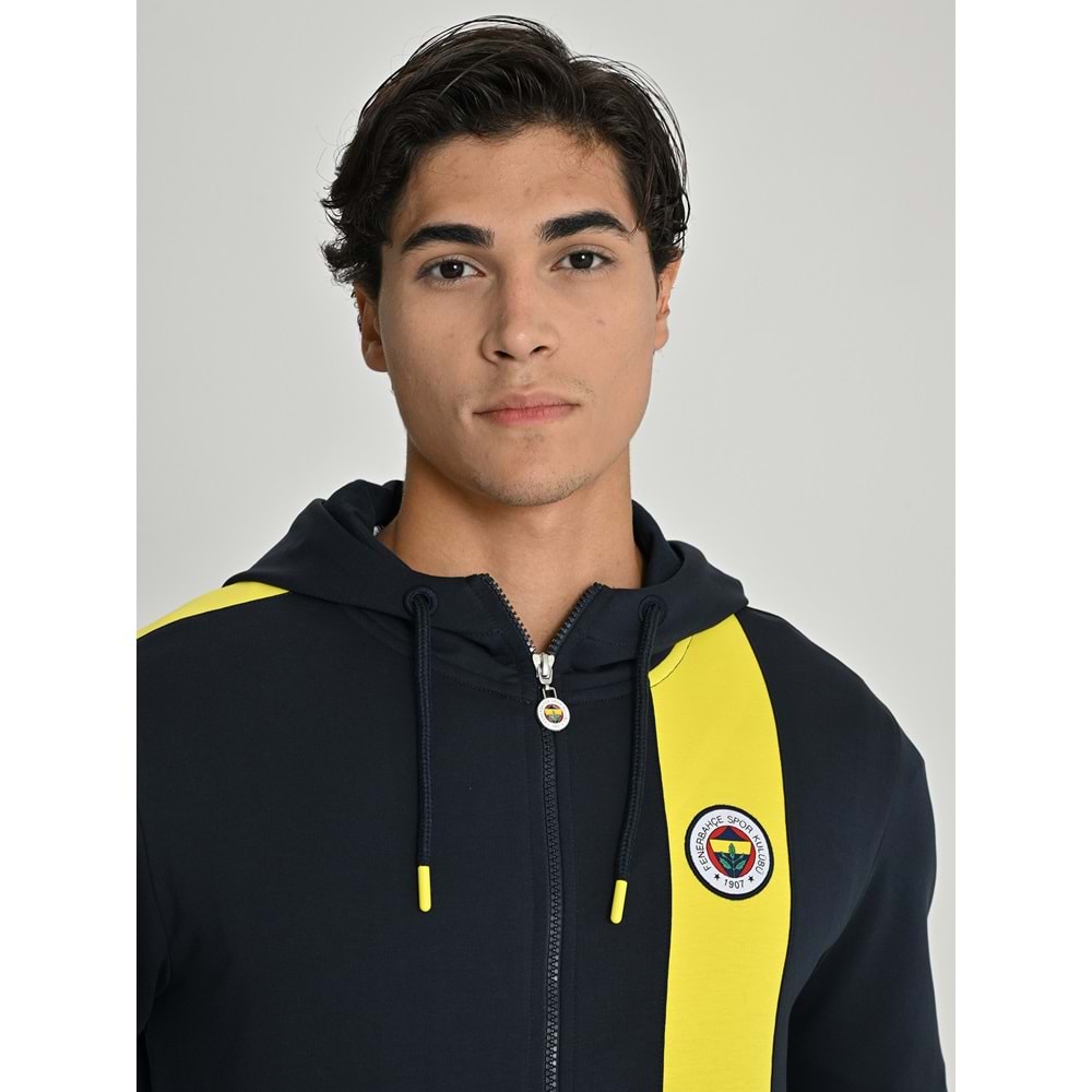 Fenerbahçe S.K. 25/26 Tribün Basic Hoodie Kapüşonlu Fermuarlı Eşofman Üstü Erkek Ceket