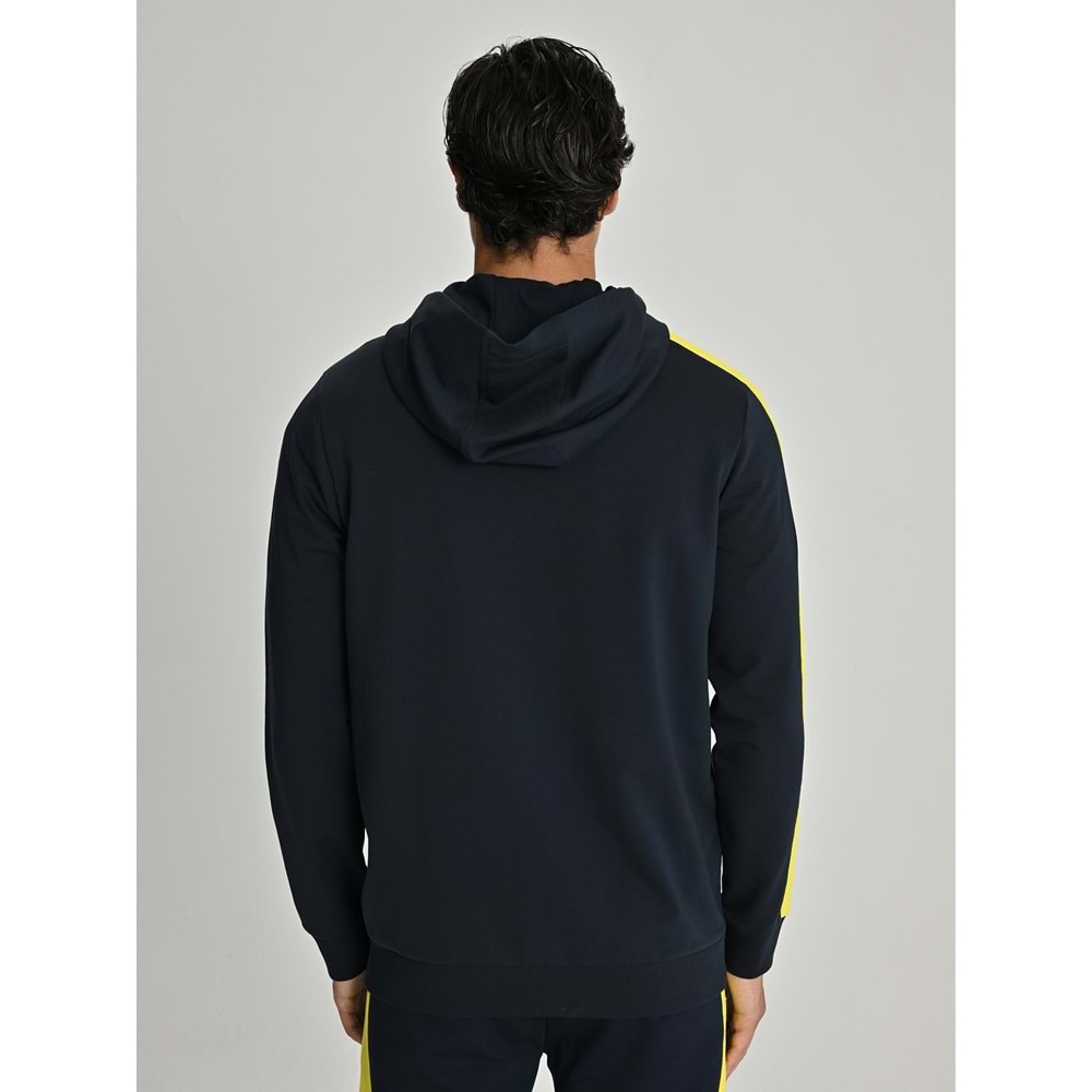 Fenerbahçe S.K. 25/26 Tribün Basic Hoodie Kapüşonlu Fermuarlı Eşofman Üstü Erkek Ceket