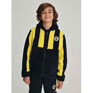 Fenerbahçe S.K. 25/26 Tribün Çubuklu Peluş Mont Çocuk Sweatshirt