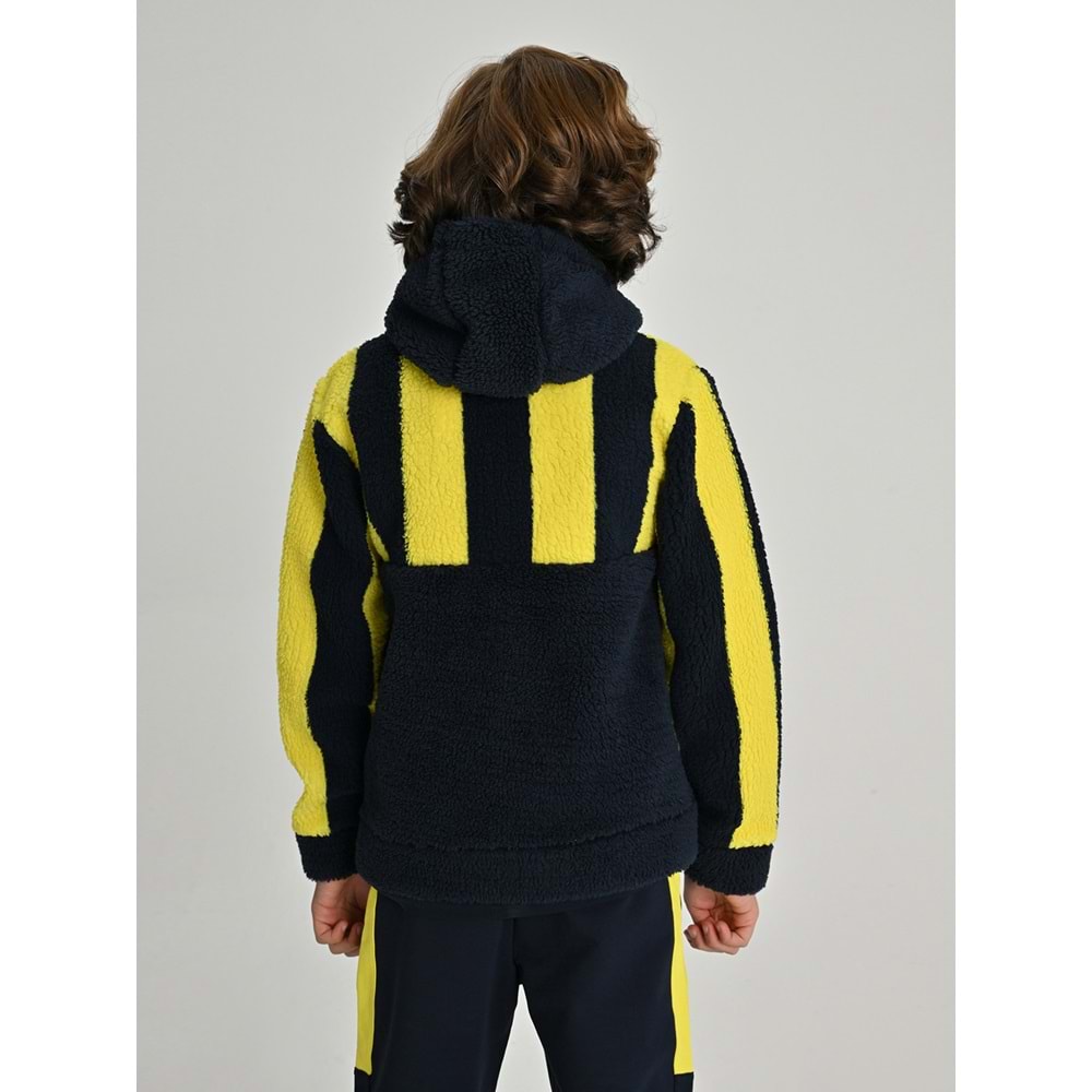 Fenerbahçe S.K. 25/26 Tribün Çubuklu Peluş Mont Çocuk Sweatshirt