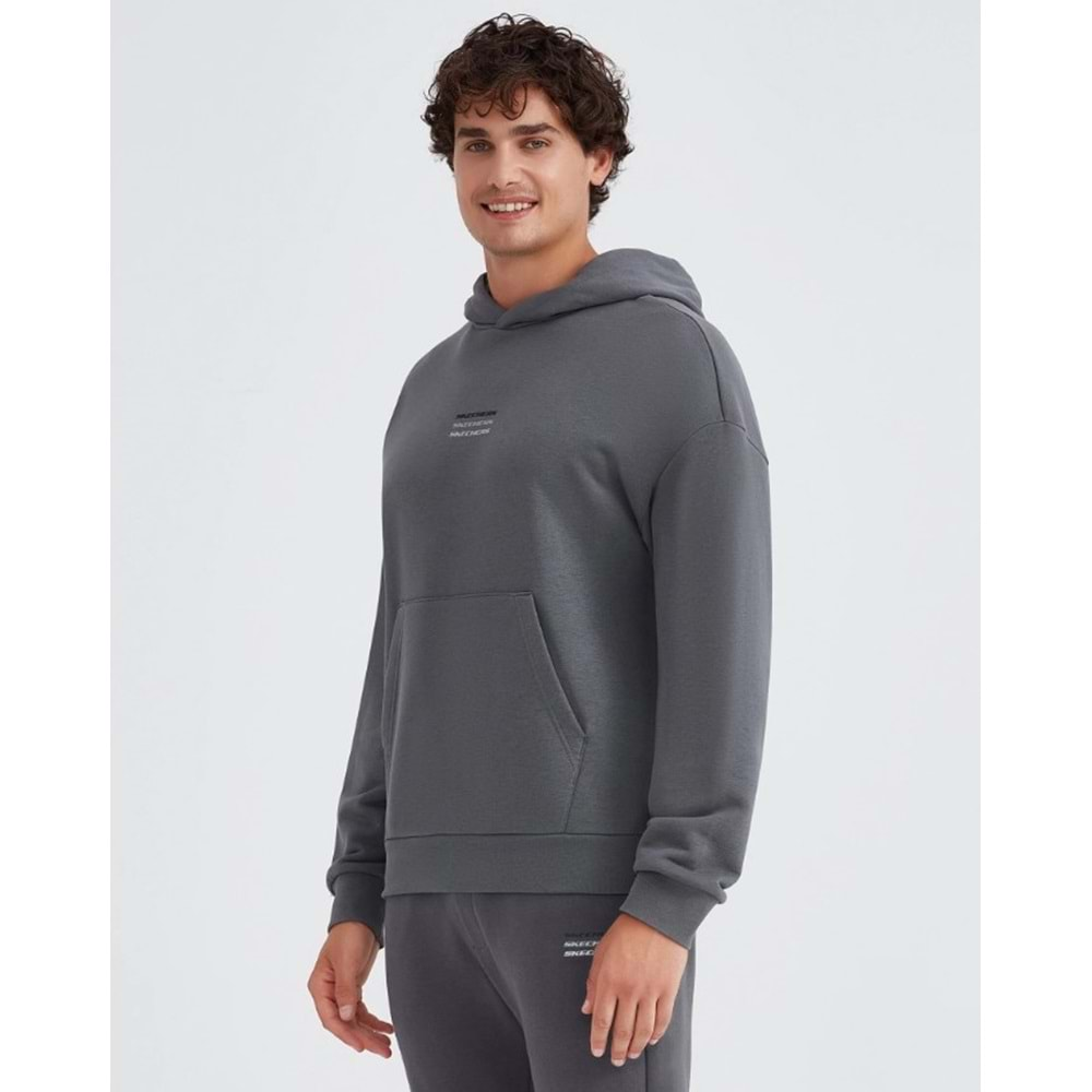 Skechers M Essential Hoodie Sweatshirt S232232-040 Kapüşonlu Erkek Sweatshirt