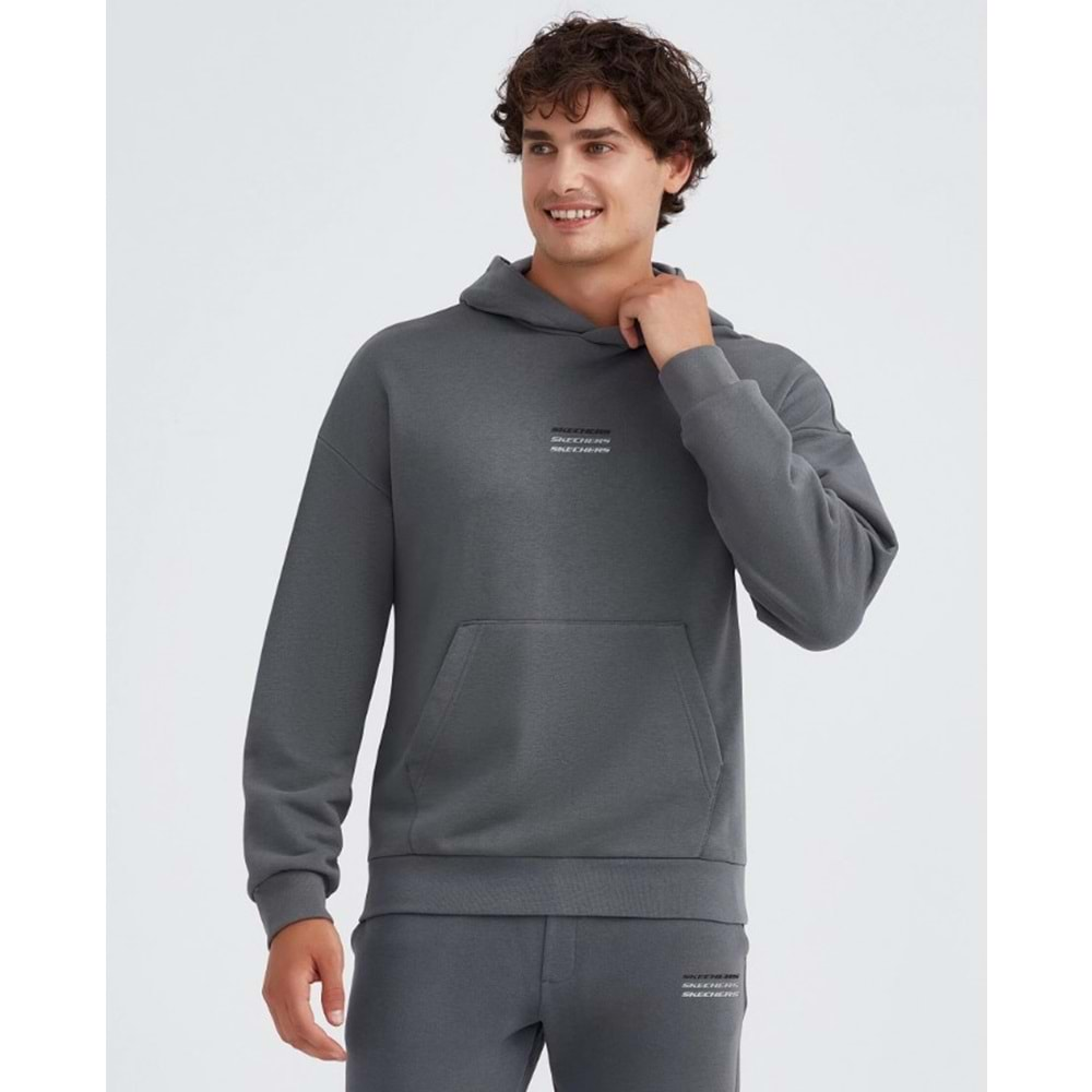 Skechers M Essential Hoodie Sweatshirt S232232-040 Kapüşonlu Erkek Sweatshirt