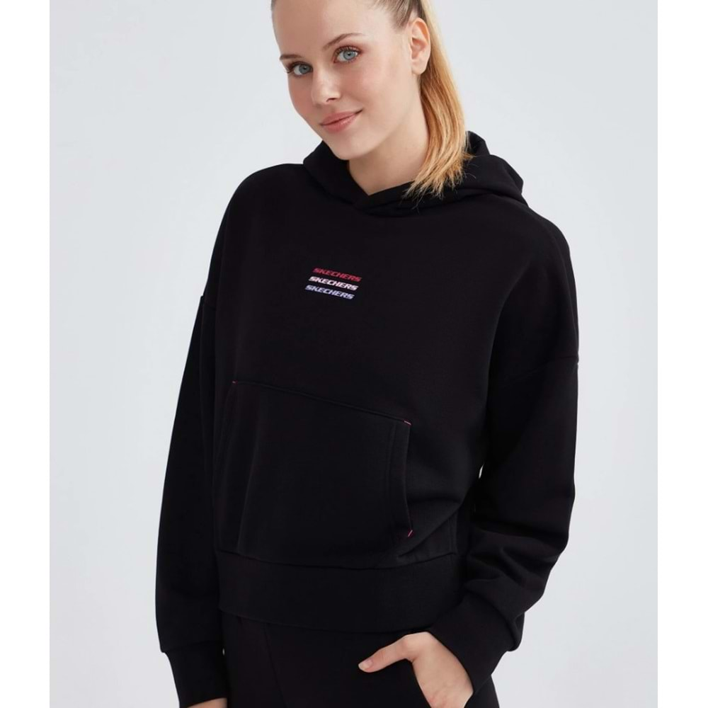 Skechers W Essential Hoodie Sweatshirt S232243- Kadın Kapüşonlu Sweatshirt