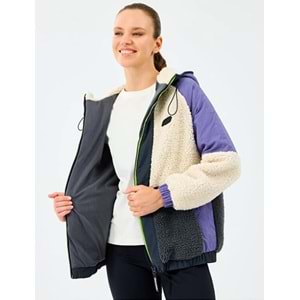 Skechers S232311-102 W Outdoor Fleece Full Zip Sherpa Kadın Mont Kadın Kaban