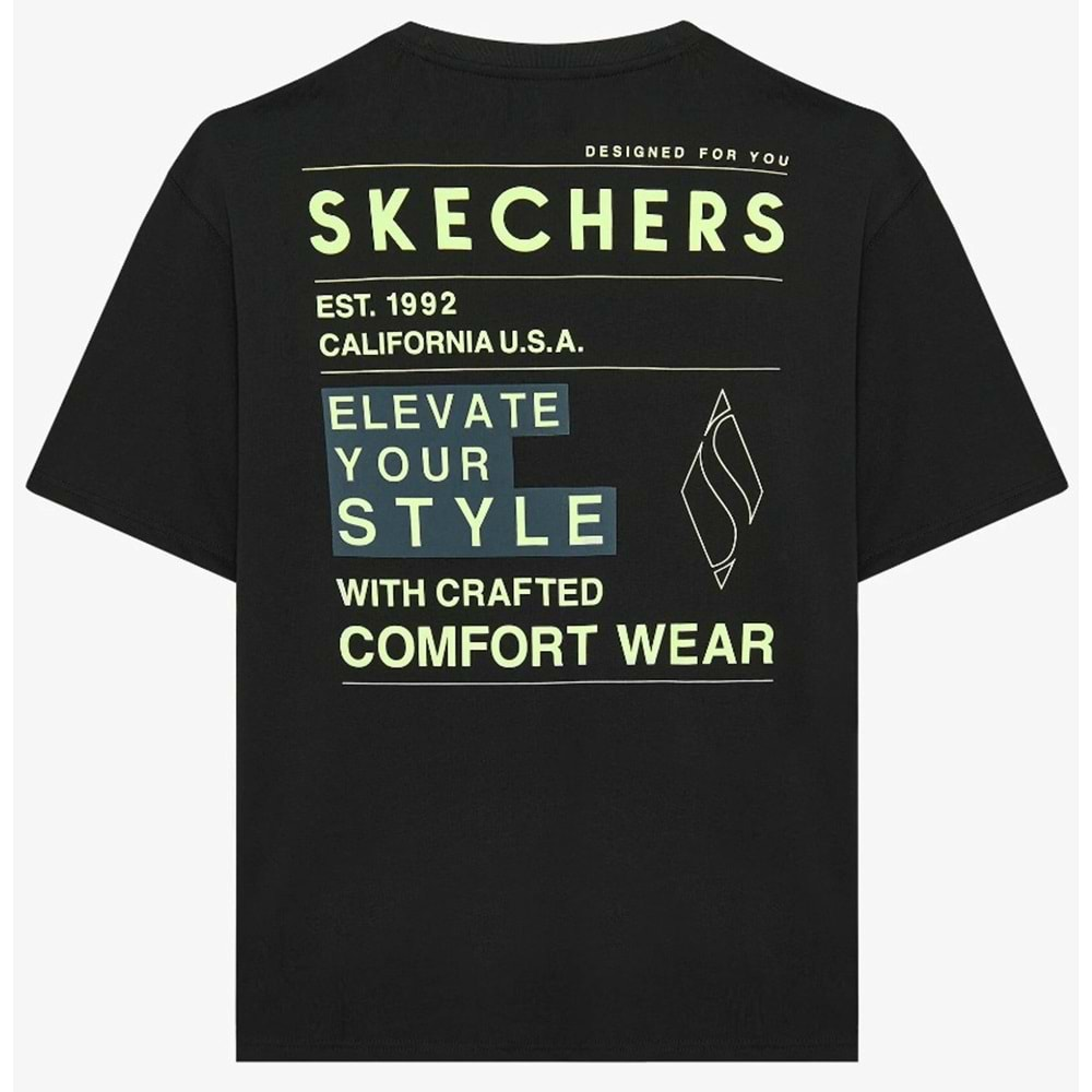 Skechers S242134-001 Graphic Tee Heavy Weight Oversize T-Shirt Tişort Erkek T-Shirt