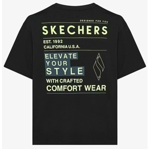 Skechers S242134-001 Graphic Tee Heavy Weight Oversize T-Shirt Tişort Erkek T-Shirt