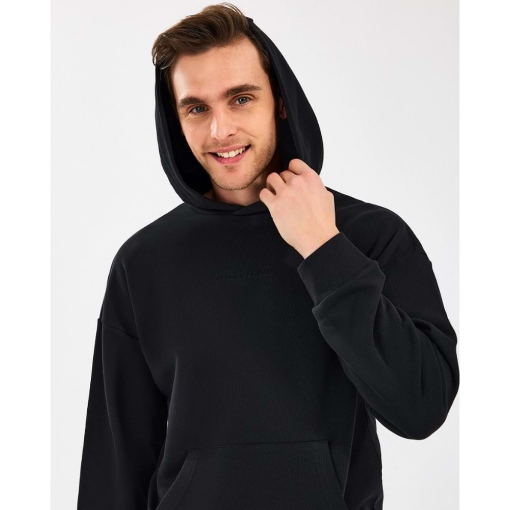 Skechers M Essential Hoodie Sweatshirt S242110-001 Erkek Kapüşonlu Sweatshirt