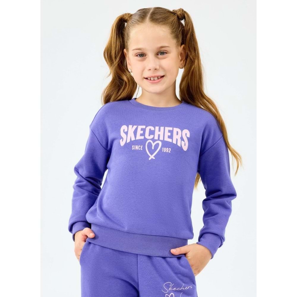 Skechers SK2520080-3996 Lw Fleece Crewneck Kız Çocuk Sweatshirt