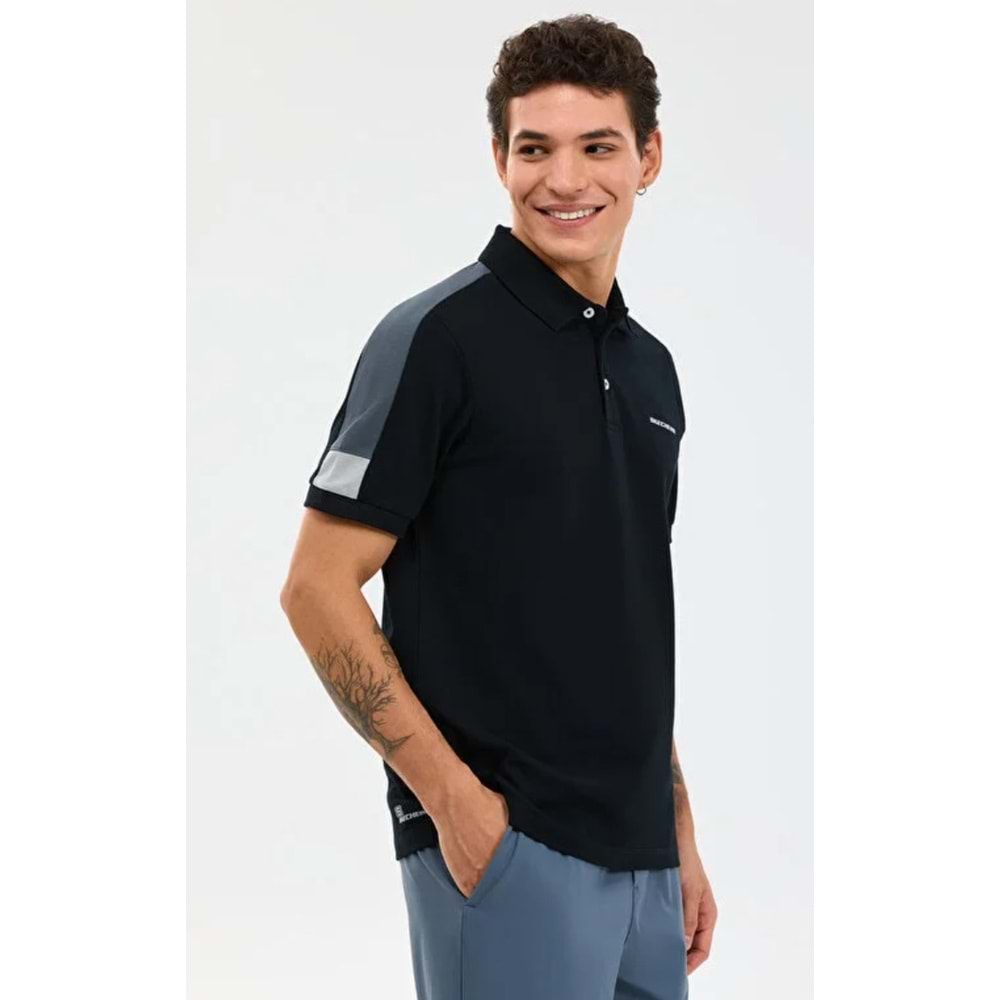 Skechers S221047-3817 M Color Block Detail Polo Yaka T-Shirt Erkek Tişort