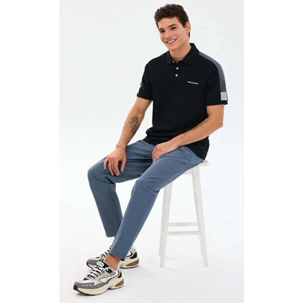 Skechers S221047-3817 M Color Block Detail Polo Yaka T-Shirt Erkek Tişort