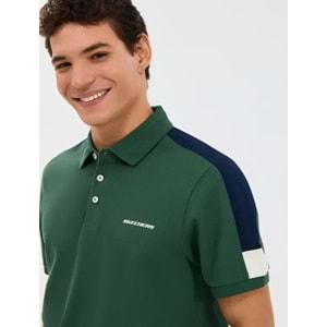Skechers S221047-4255 M Color Block Detail Polo Yaka T-Shirt Erkek Tişort