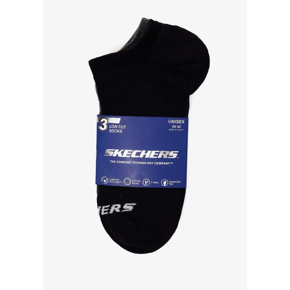 Skechers S2520315-3700 U Low Cut 3 Pack 3 Parça-Adet Unisex Çorap