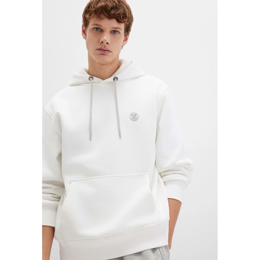 Mavi 065809-34519 Logo Nakışlı Erkek Kapüşonlu Sweatshirt