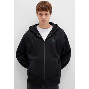 Mavi M066979-900 Mühür Logo Nakışlı Ceket Kapüşonlu Fermuarlı Erkek Sweatshirt