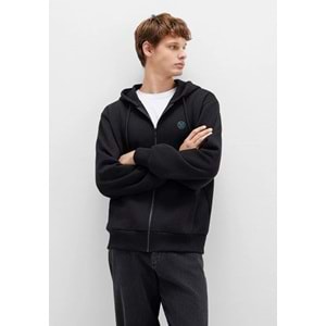Mavi M066979-900 Mühür Logo Nakışlı Ceket Kapüşonlu Fermuarlı Erkek Sweatshirt