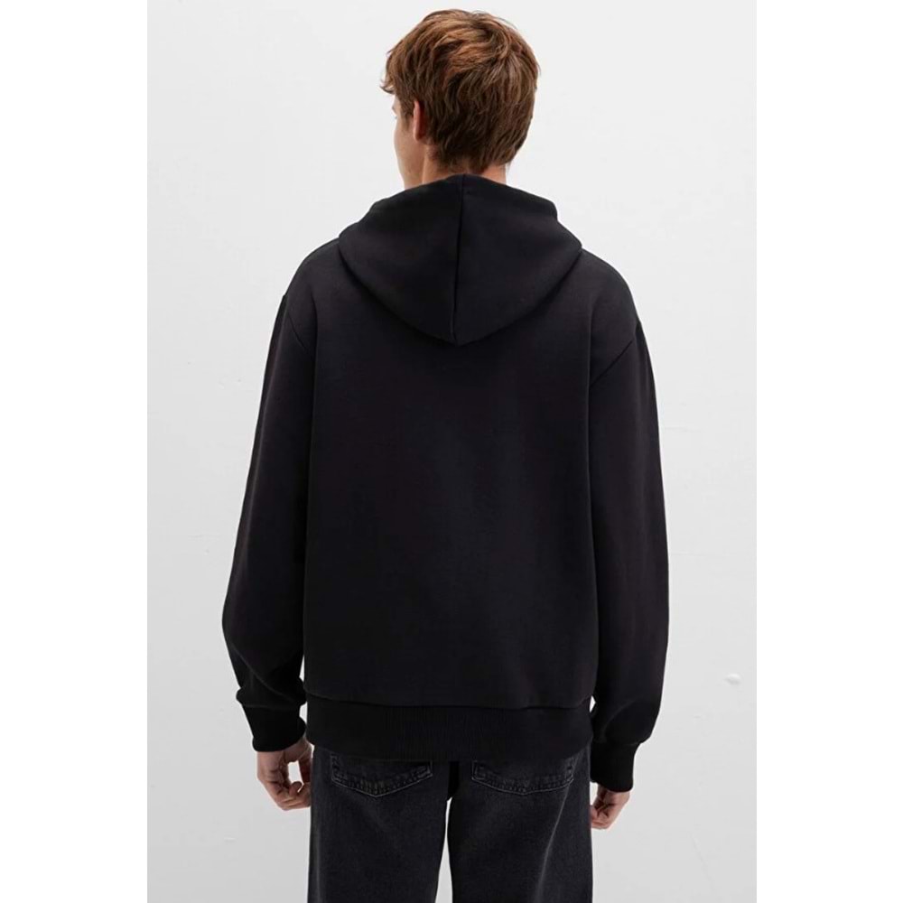 Mavi M066979-900 Mühür Logo Nakışlı Ceket Kapüşonlu Fermuarlı Erkek Sweatshirt