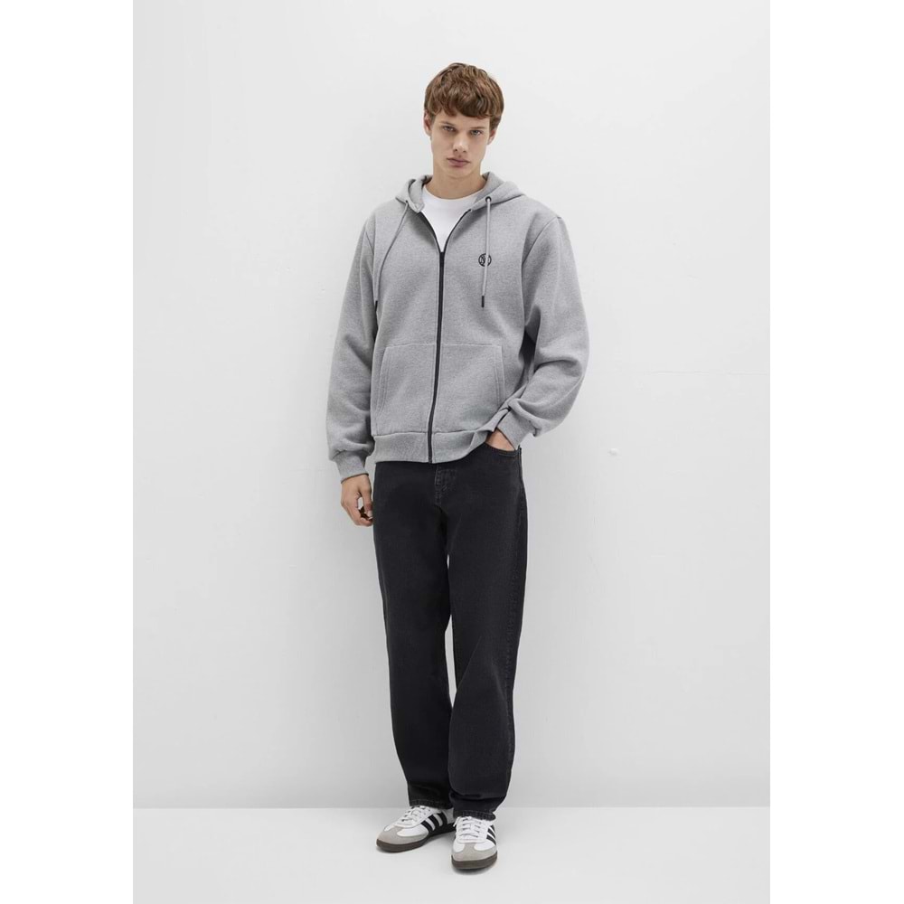 Mavi M066979-34686 Mühür Logo Nakışlı Ceket Kapüşonlu Fermuarlı Erkek Sweatshirt
