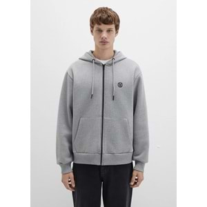 Mavi M066979-34686 Mühür Logo Nakışlı Ceket Kapüşonlu Fermuarlı Erkek Sweatshirt