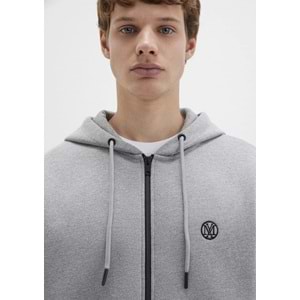 Mavi M066979-34686 Mühür Logo Nakışlı Ceket Kapüşonlu Fermuarlı Erkek Sweatshirt