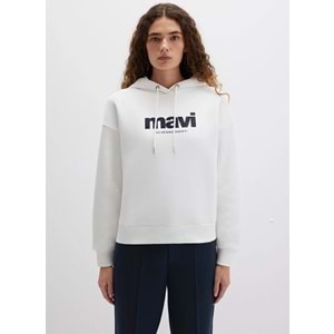Mavi M168334-81964 Logo Baskılı Kadın Kapüşonlu Sweatshirt