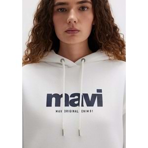 Mavi M168334-81964 Logo Baskılı Kadın Kapüşonlu Sweatshirt
