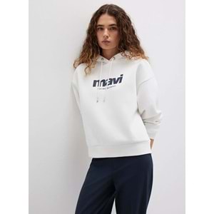 Mavi M168334-81964 Logo Baskılı Kadın Kapüşonlu Sweatshirt