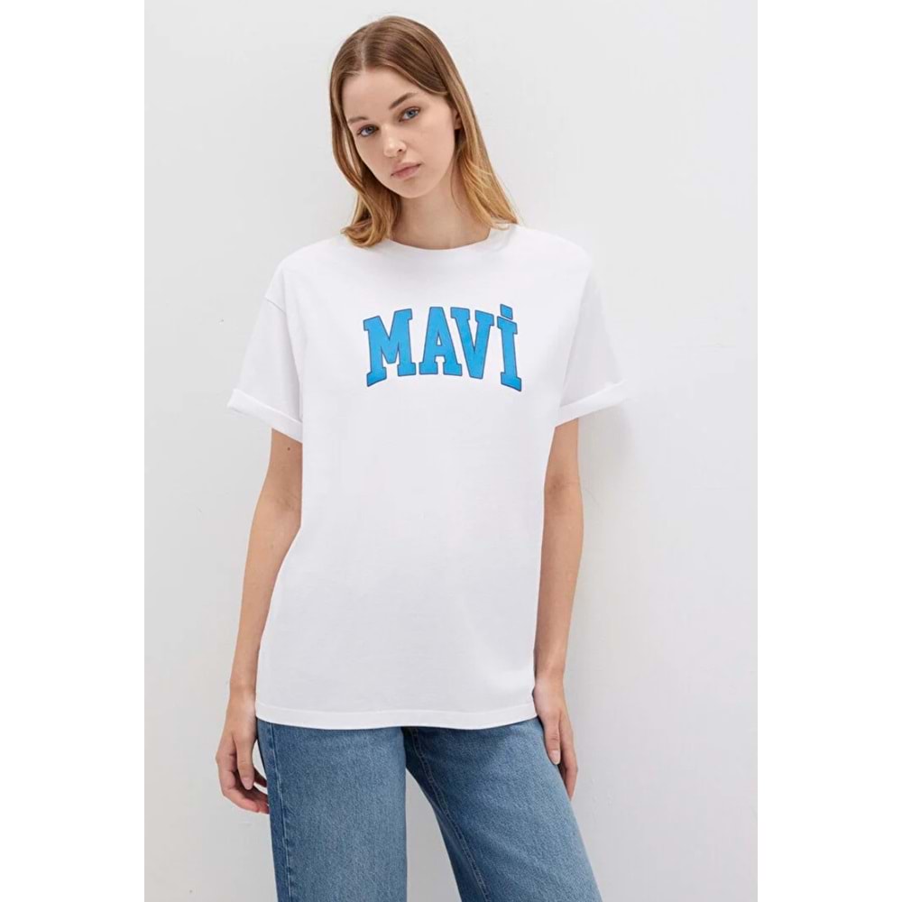 Mavi M1600843-70000 Mavi Logo Baskılı T-Shirt Kadın Tişört