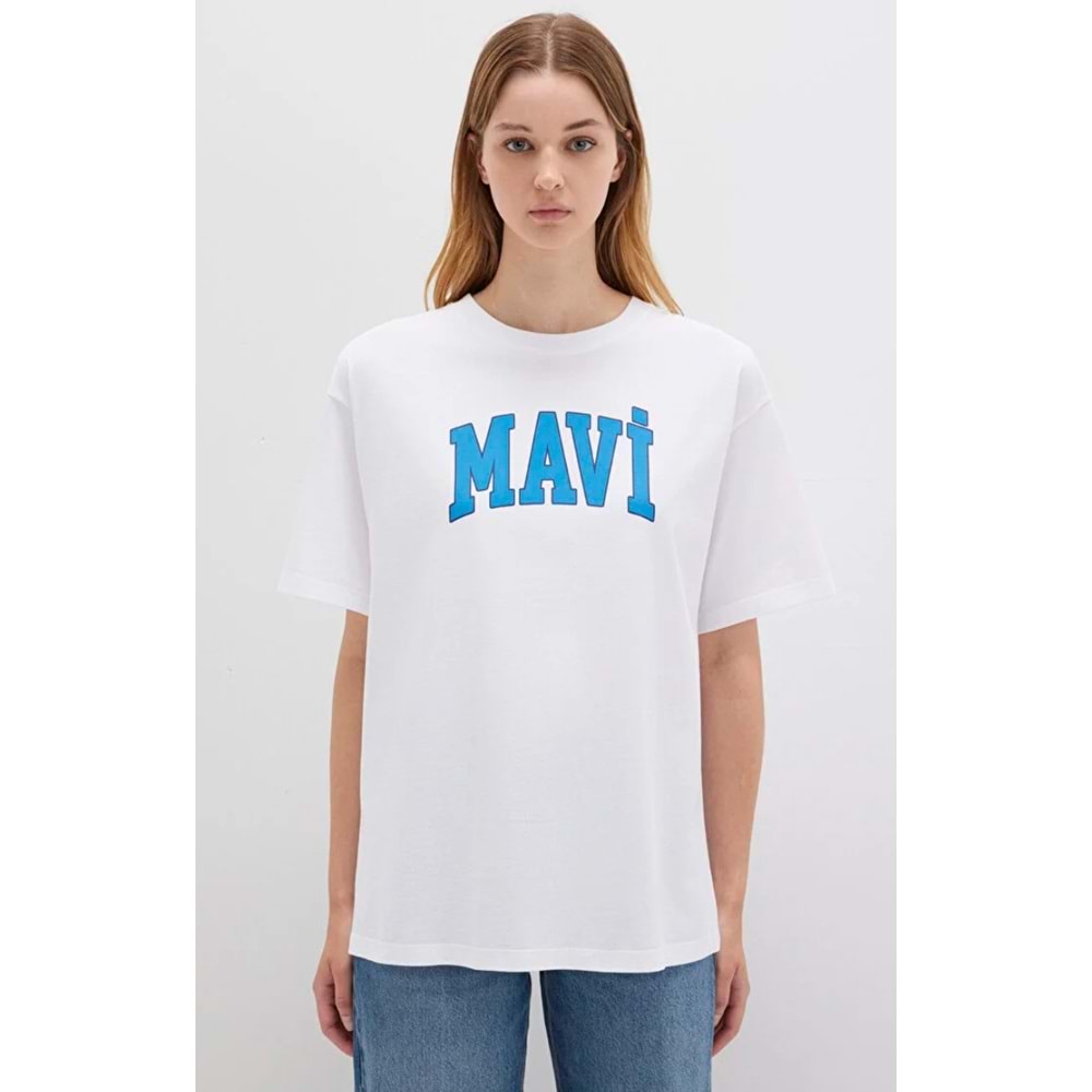 Mavi M1600843-70000 Mavi Logo Baskılı T-Shirt Kadın Tişört