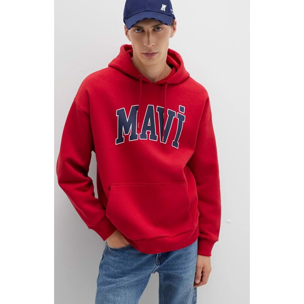 Mavi 067149-70464 Logo Baskılı Erkek Kapüşonlu Sweatshirt