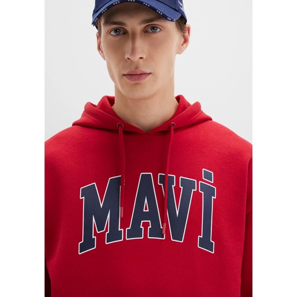 Mavi 067149-70464 Logo Baskılı Erkek Kapüşonlu Sweatshirt