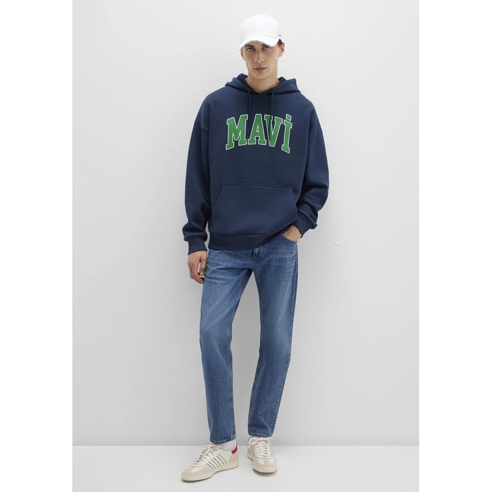Mavi M067149-29743 Logo Baskılı Erkek Kapüşonlu Sweatshirt