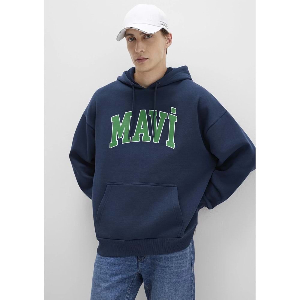 Mavi M067149-29743 Logo Baskılı Erkek Kapüşonlu Sweatshirt