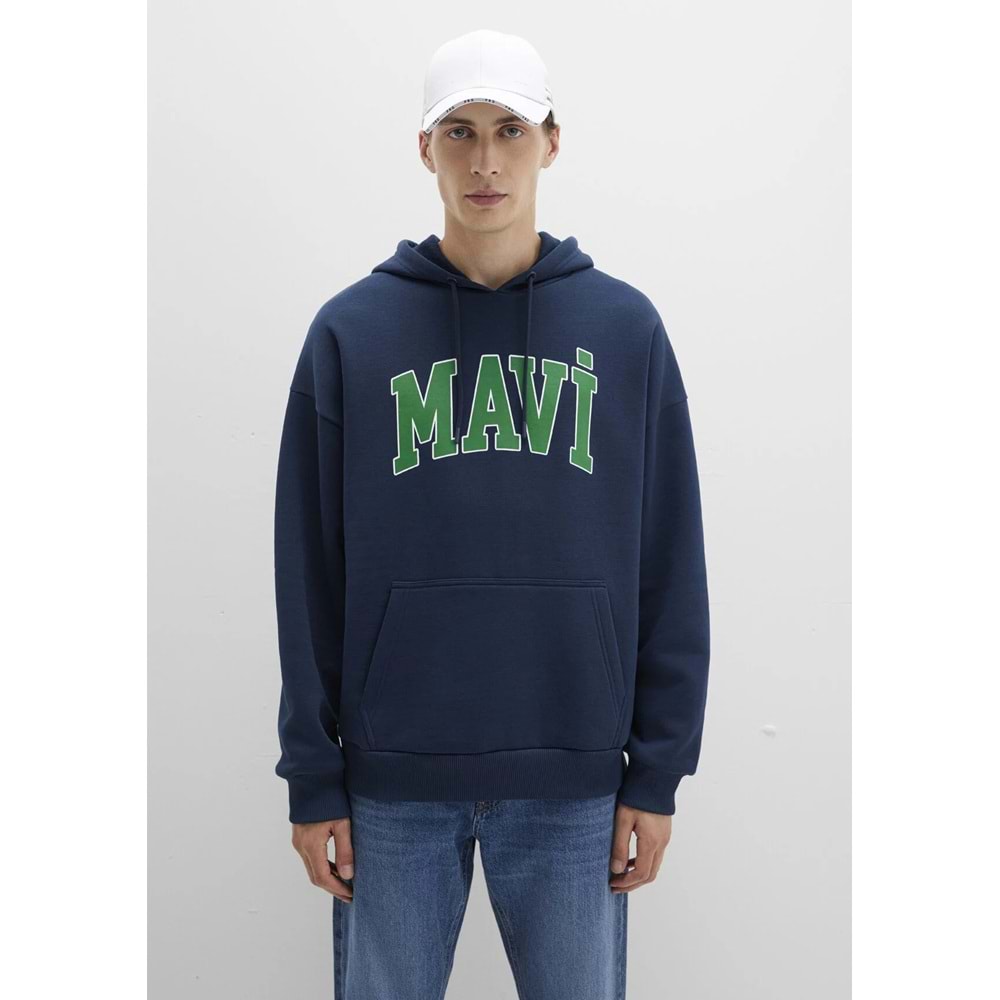 Mavi M067149-29743 Logo Baskılı Erkek Kapüşonlu Sweatshirt