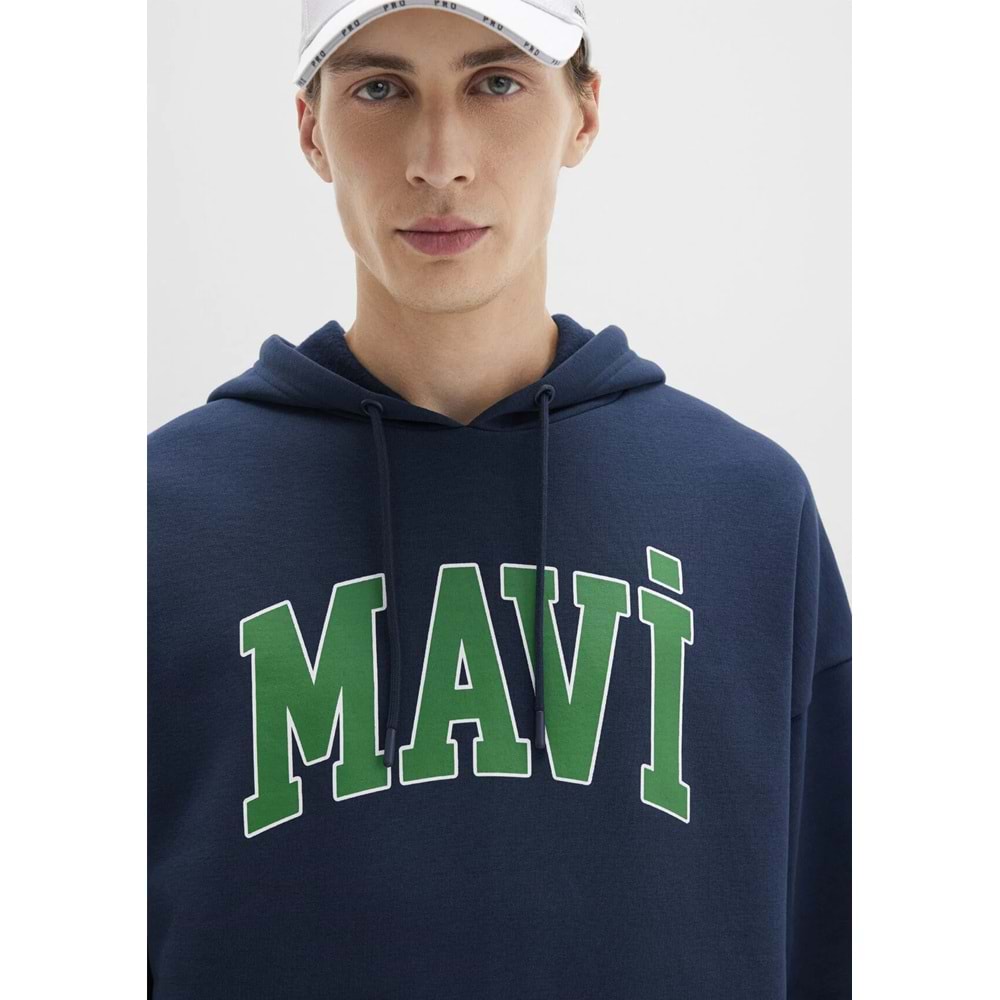 Mavi M067149-29743 Logo Baskılı Erkek Kapüşonlu Sweatshirt