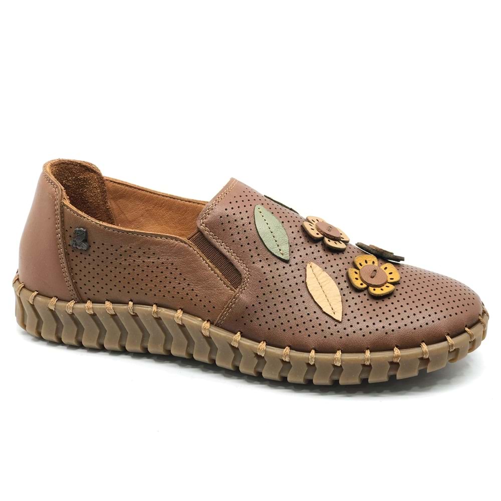 Venüs Sombrero Hakiki Deri Kadın Babet Ayakkabı