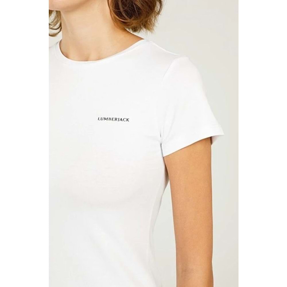 Lumberjack W-CT129 Basıc C Neck Kadın Kısa Kol T-Shirt Kadın Tişört