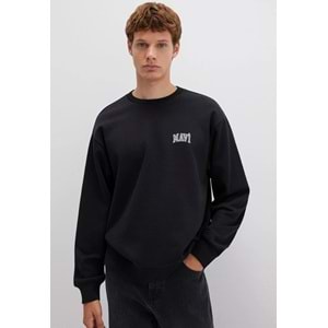 Mavi 0611716-900 Logo Baskılı Bisiklet Yaka Sweatshirt