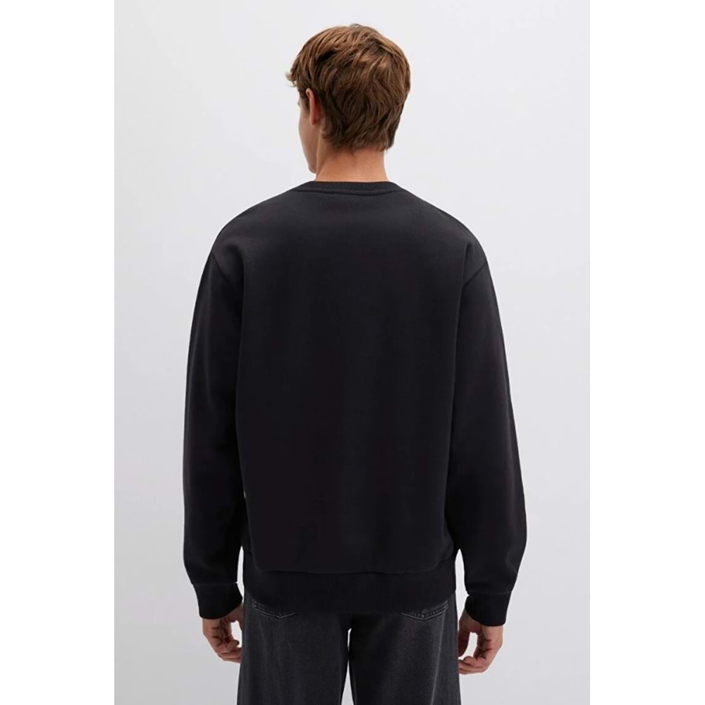 Mavi 0611716-900 Logo Baskılı Bisiklet Yaka Sweatshirt