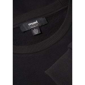 Mavi 0611716-900 Logo Baskılı Bisiklet Yaka Sweatshirt