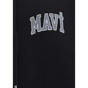 Mavi M0611715-900 Mavi Logo Baskılı Kapüşonlu Fermuarlı Erkek Sweatshirt